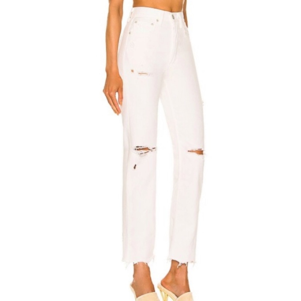 Moussy Vintage Odessa Wide Straight Jean White